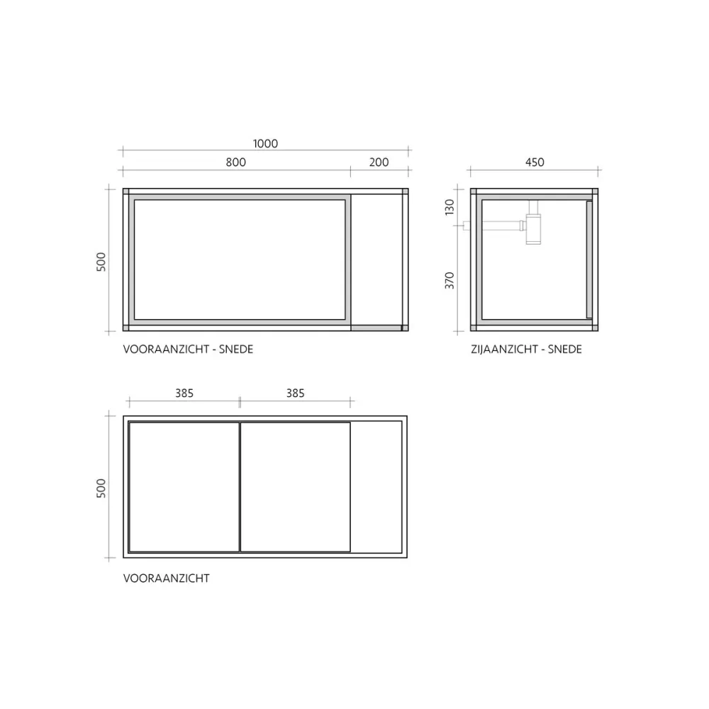 Estructura de baño de metal cebu minimalista - negro - 100 cm