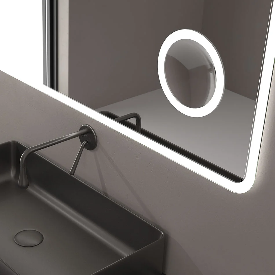 Espejo De Baño PALAU | Con Espejo Aumento X3 Iluminado | Luz Led 3 Tonos | Ip44 | EUROBATH