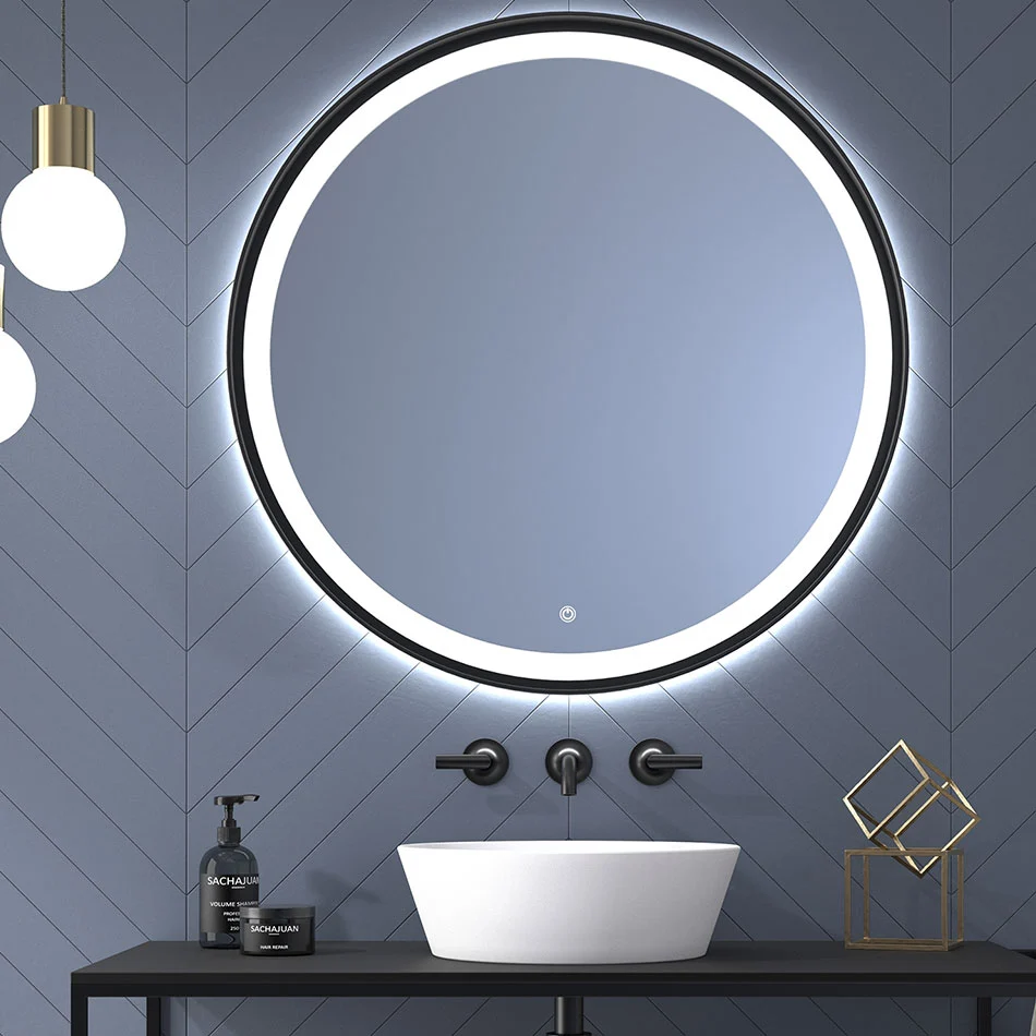 Espejo De Baño SEYCHELLES | Marco Negro Texturizado | Luz Led 3 Tonos | Ip44 | EUROBATH