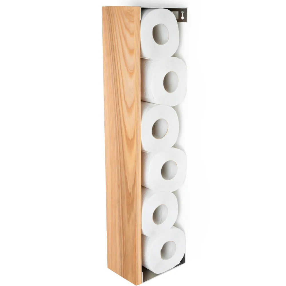 Soporte de papel higiénico vertical de madera de fresno EWART WOODS Design