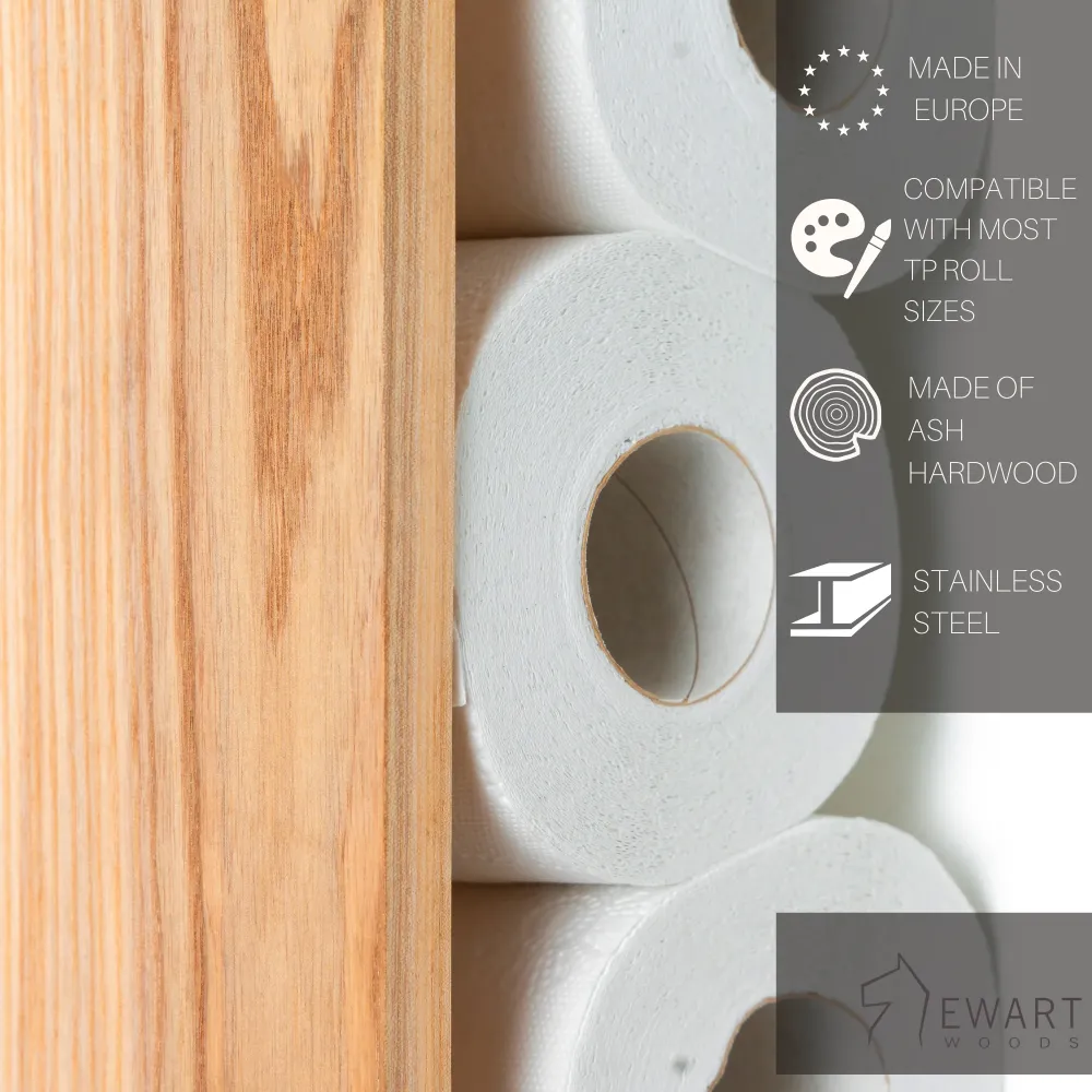 Soporte de papel higiénico vertical de madera de fresno EWART WOODS Design