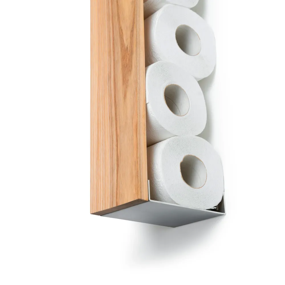 Soporte de papel higiénico vertical de madera de fresno EWART WOODS Design