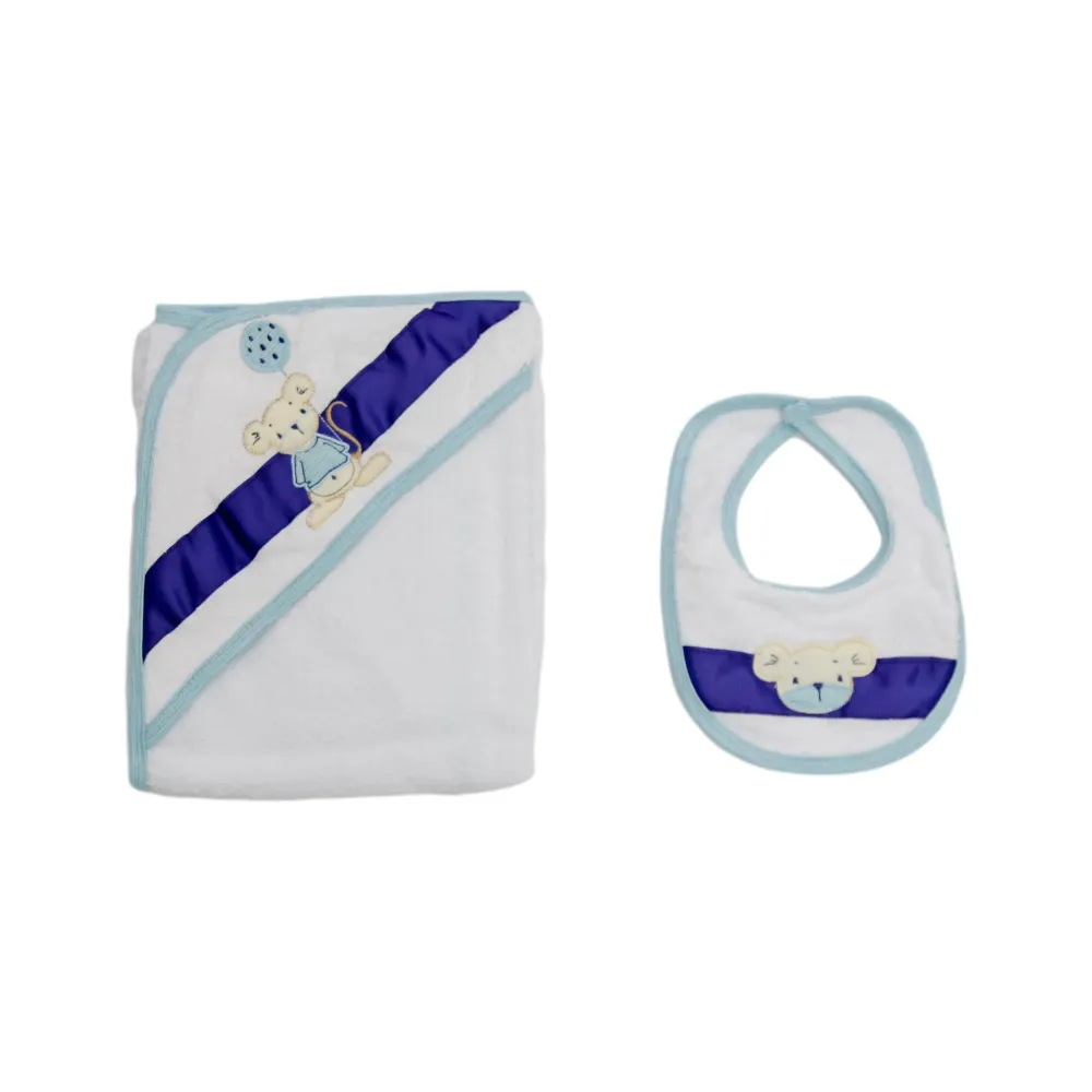 SET TOALLA + BABERO 2045 FASHION KIDS Azul