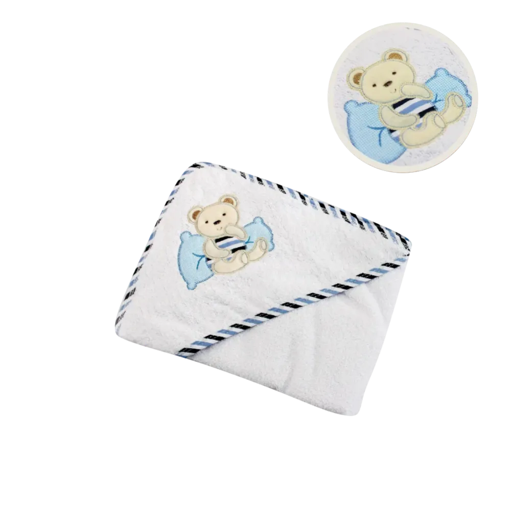 Toalla Bordada 1395 Babys Azul