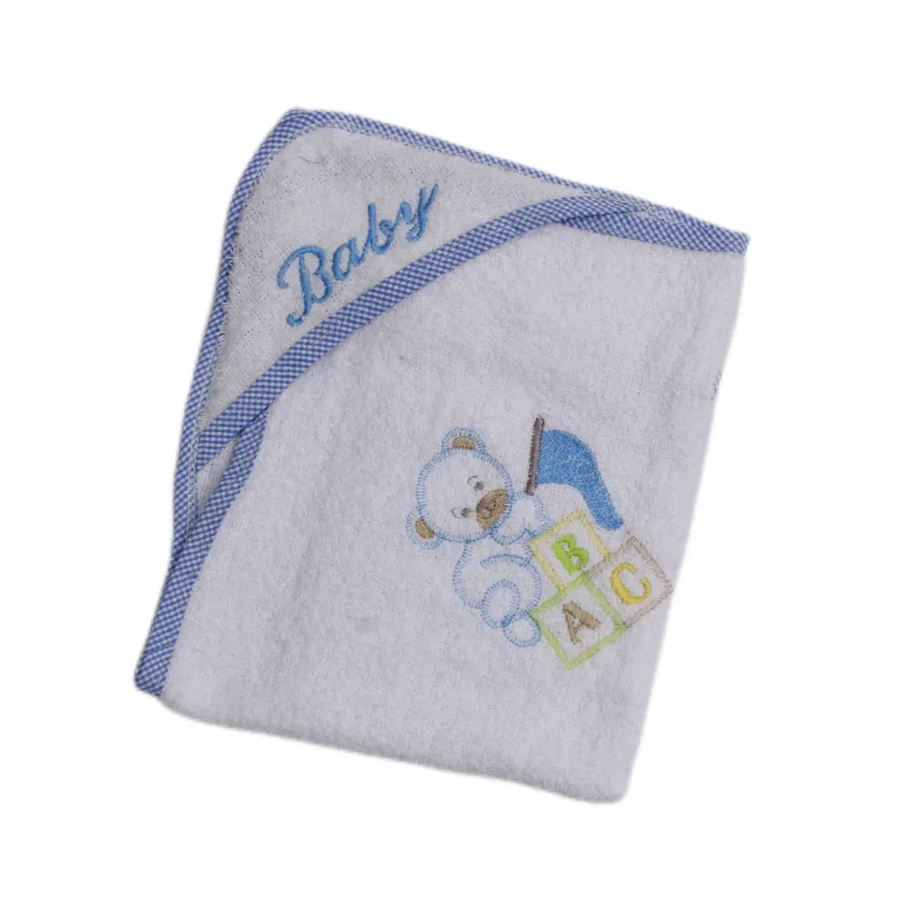 Toalla Bordada + Babero 255 Babys Azul