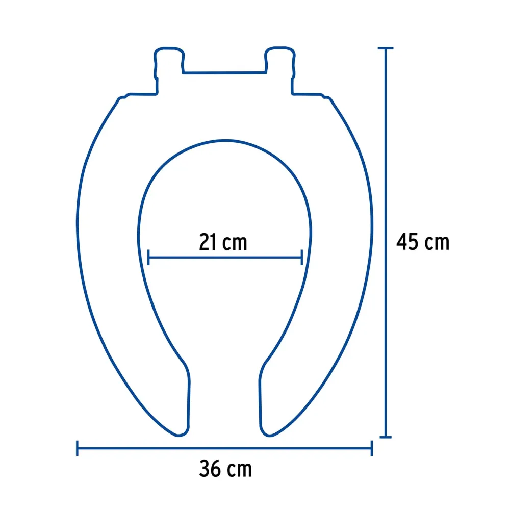 Asiento alargado con tapa para WC, abierto, azul, Foset
