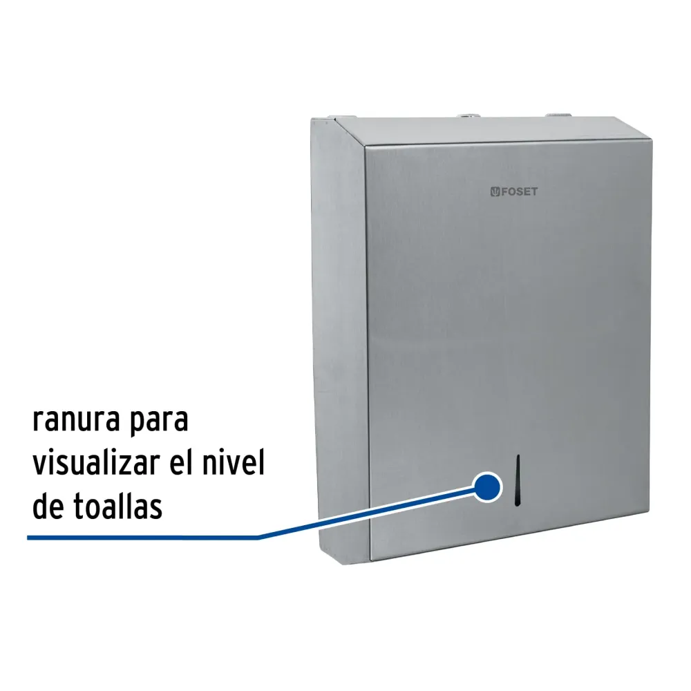 Dispensador de acero inoxidable para toallas de papel, Foset