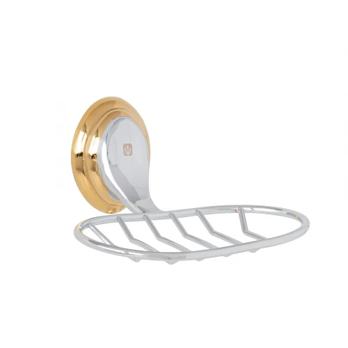 Jabonera metálica cromo-oro, Foset Aqua 45989 AQA-84G