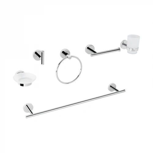Juego de 6 accesorios para baño acabado cromo, Foset Tubig 47973 TBA-7000
