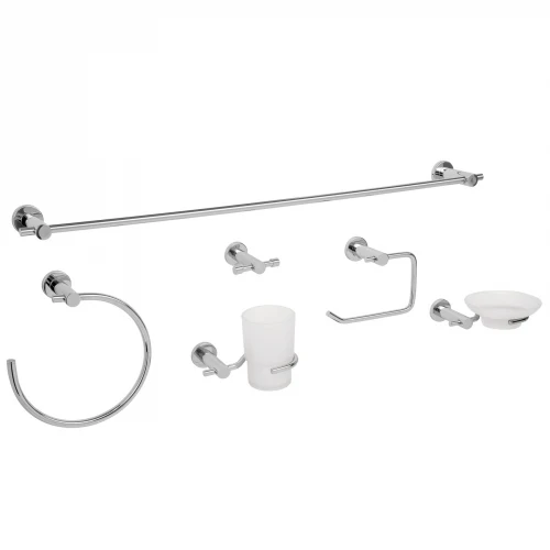 Juego de 6 accesorios para baño acabado cromo, Foset Element 49681 ELA-7000