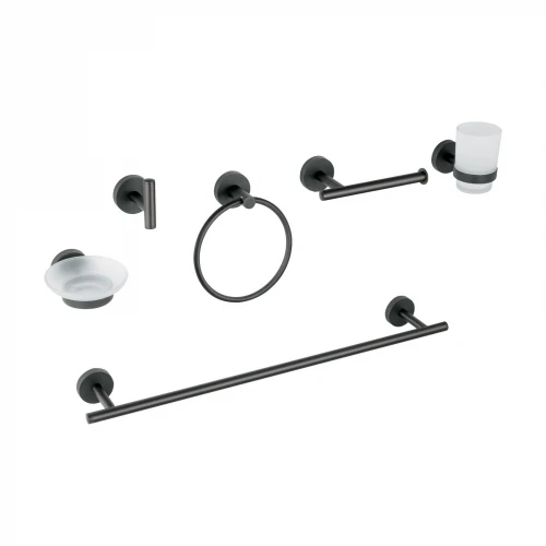 Juego de 6 accesorios para baño acabado negro, Foset Tubig 47975 TBA-7000M