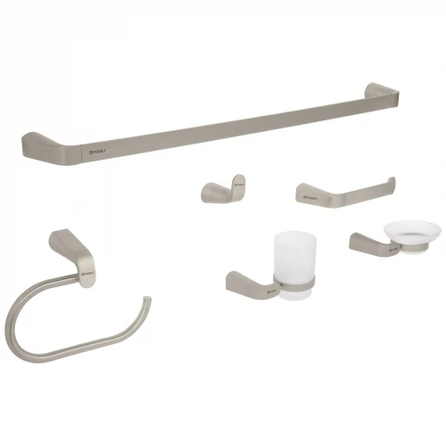Juego de 6 accesorios para baño acabado satín, Riviera 45226 RIA-7000N Foset
