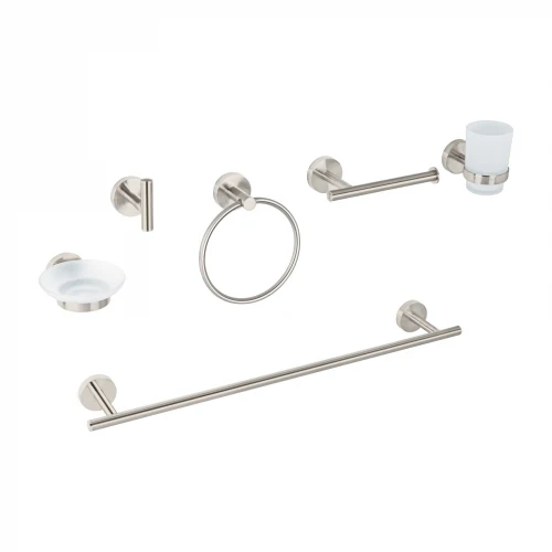 Juego de 6 accesorios para baño acabado satín, Foset Tubig 47974 TBA-7000N