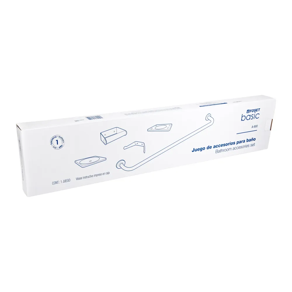 Juego de 5 accesorios para baño, acero inoxidable, BASIC Foset