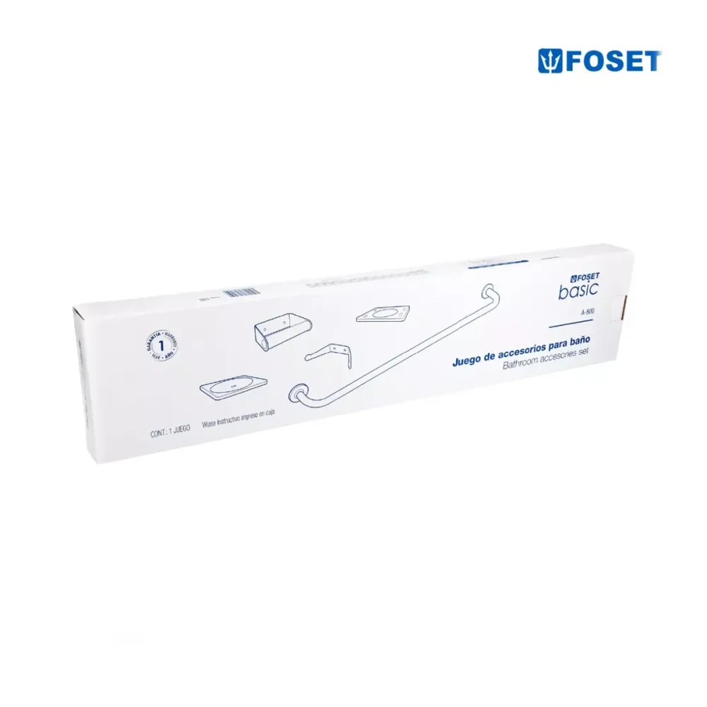 Juego de 5 accesorios para baño de acero inoxidable, basic FOSET -800