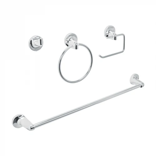 Juego de 4 accesorios para baño metálicos, Foset Aqua 49164 AQA-4004