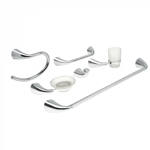 Juego de 6 accesorios para baño metálicos, Foset Aero 49640 AEA-7000