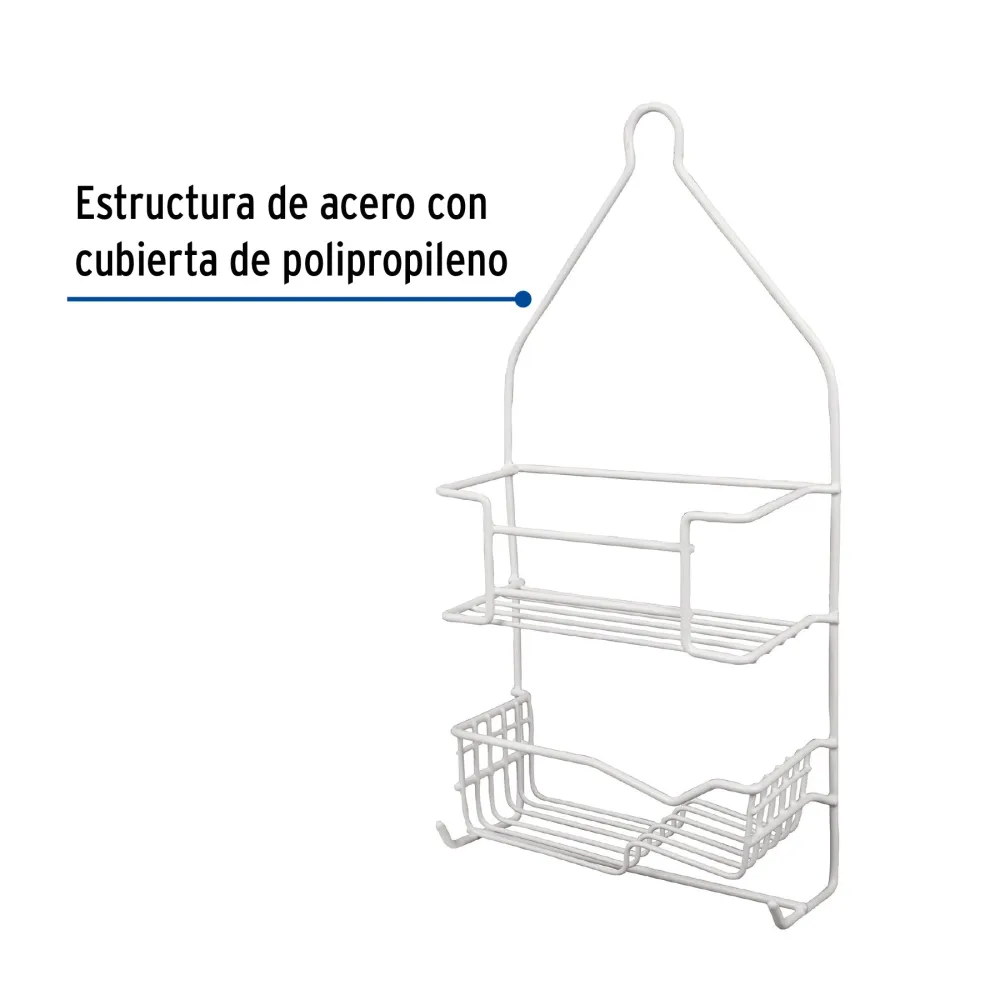 Organizador para regadera con cubierta plástica, Foset