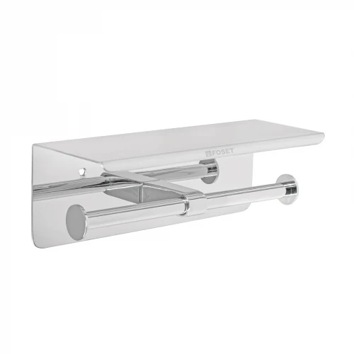 Portarrollo doble en cromo con soporte para celular, Riviera 46356 RIA-85 Foset