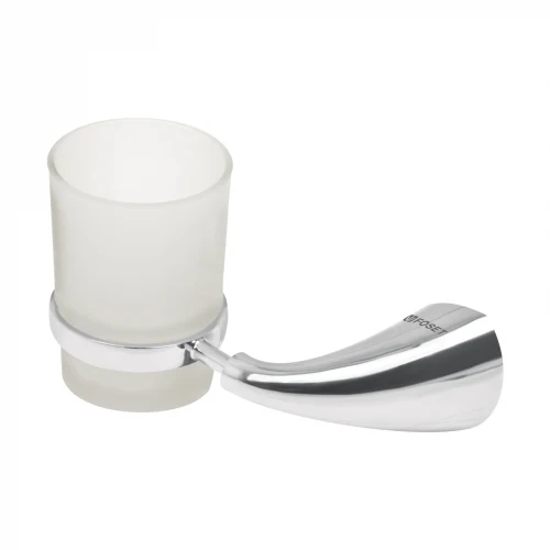 Portavaso cepillero metálico con vaso de vidrio, Foset Aero 49632 AEA-71