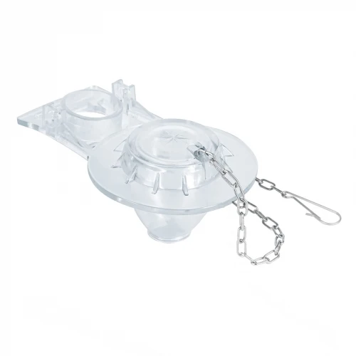 Sapo 2' para WC, PVC, trasparente, cadena inox, Foset 40089 SA-008