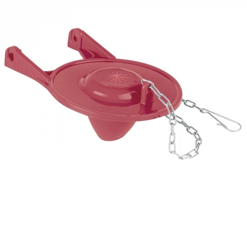 Sapo 3' para WC, silicona, rojo, cadena inox, Foset 40173 SA-011