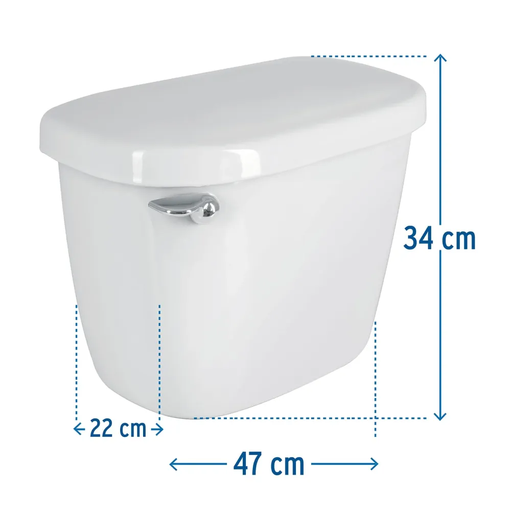 Tanque bajo de porcelana con accesorios, blanco, Foset