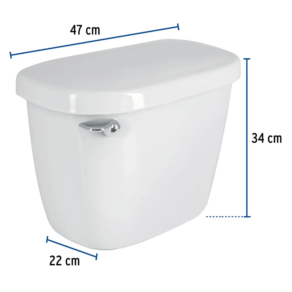 Tanque bajo de porcelana con accesorios, blanco, Foset