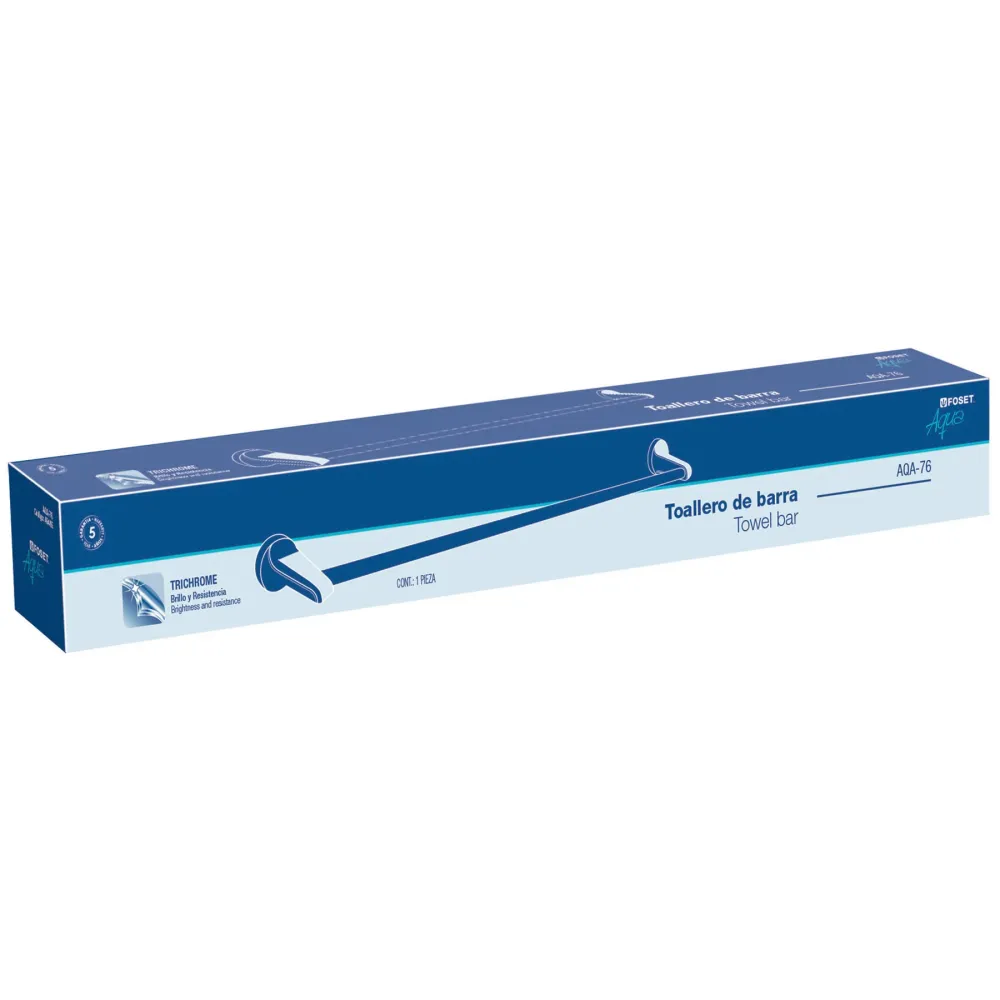 Toallero con barra de acero inoxidable, Foset Aqua