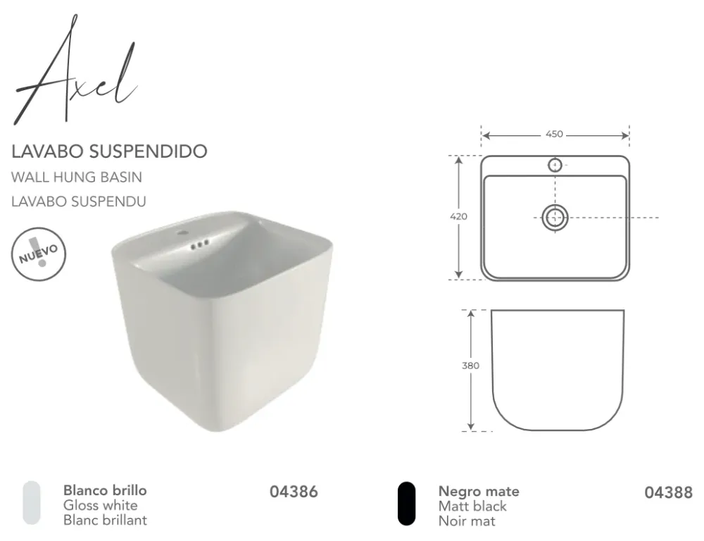 Fossil Natura Axel Lavabo Suspendido 4386 Blanco Brillo Fossil Natura, S.L.U.