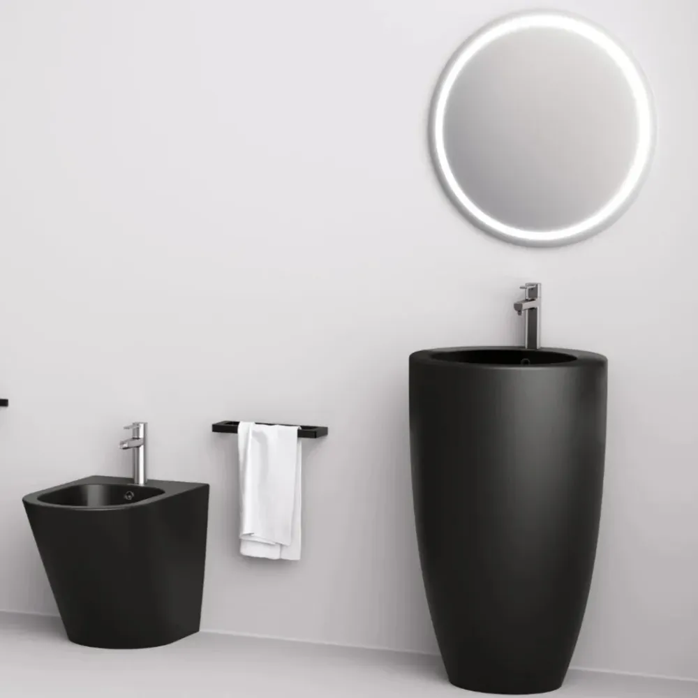 Fossil Natura Bolonia Lavabo con Pedestal 1647 Negro Mate Fossil Natura, S.L.U.