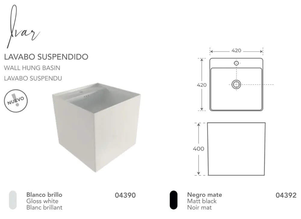 Fossil Natura Ivar Lavabo Suspendido 4390 Blanco Brillo Fossil Natura, S.L.U.