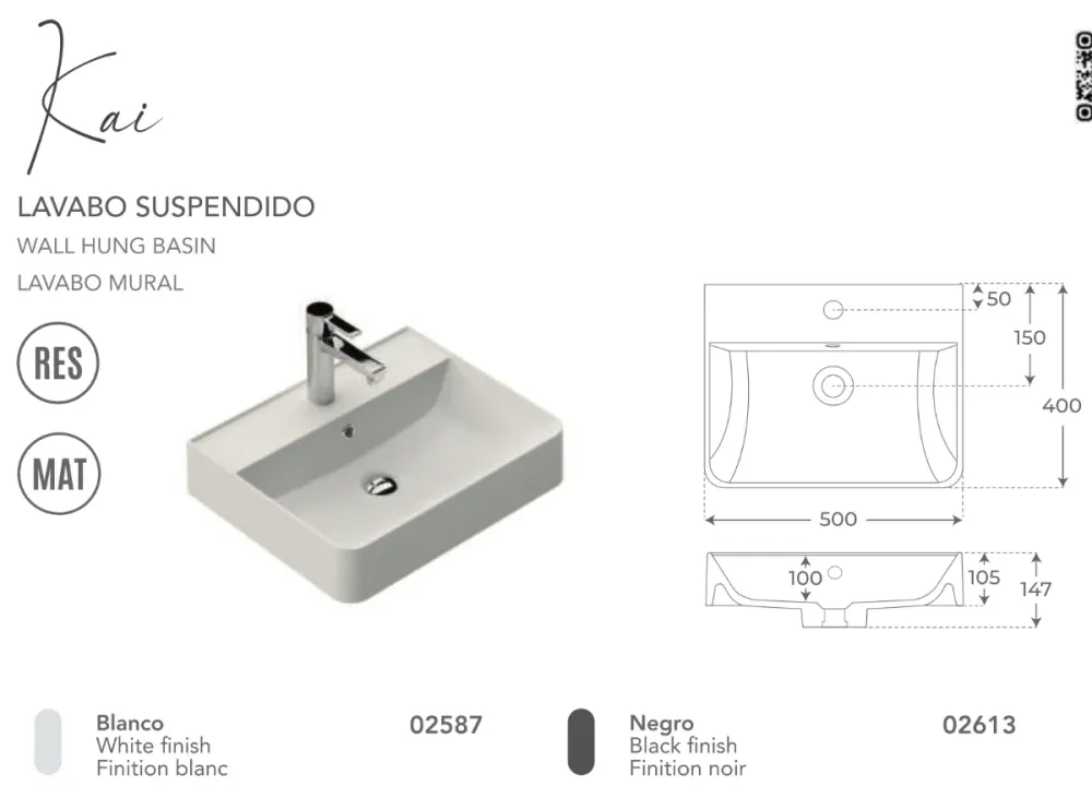 Fossil Natura Kai Lavabo Suspendido 2587 Blanco Mate Fossil Natura, S.L.U.