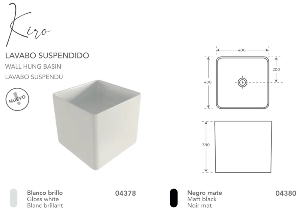 Fossil Natura Kiro Lavabo Suspendido 4380 Negro Mate Fossil Natura, S.L.U.