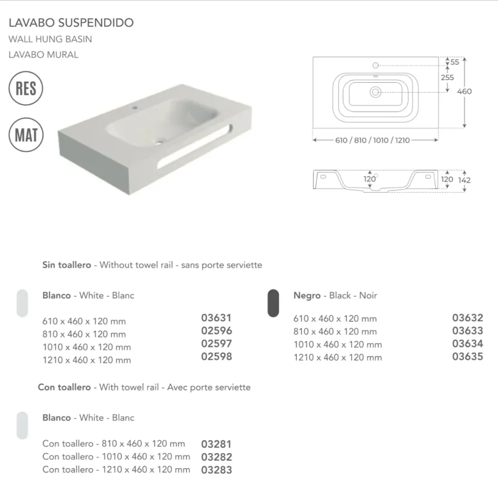 Fossil Natura Malik Lavabo Suspendido 3281 Blanco Mate Fossil Natura, S.L.U.