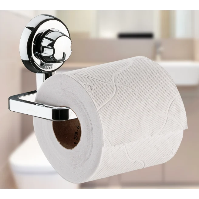 Porta papel higienico ventosa succión Praticita plateado Future