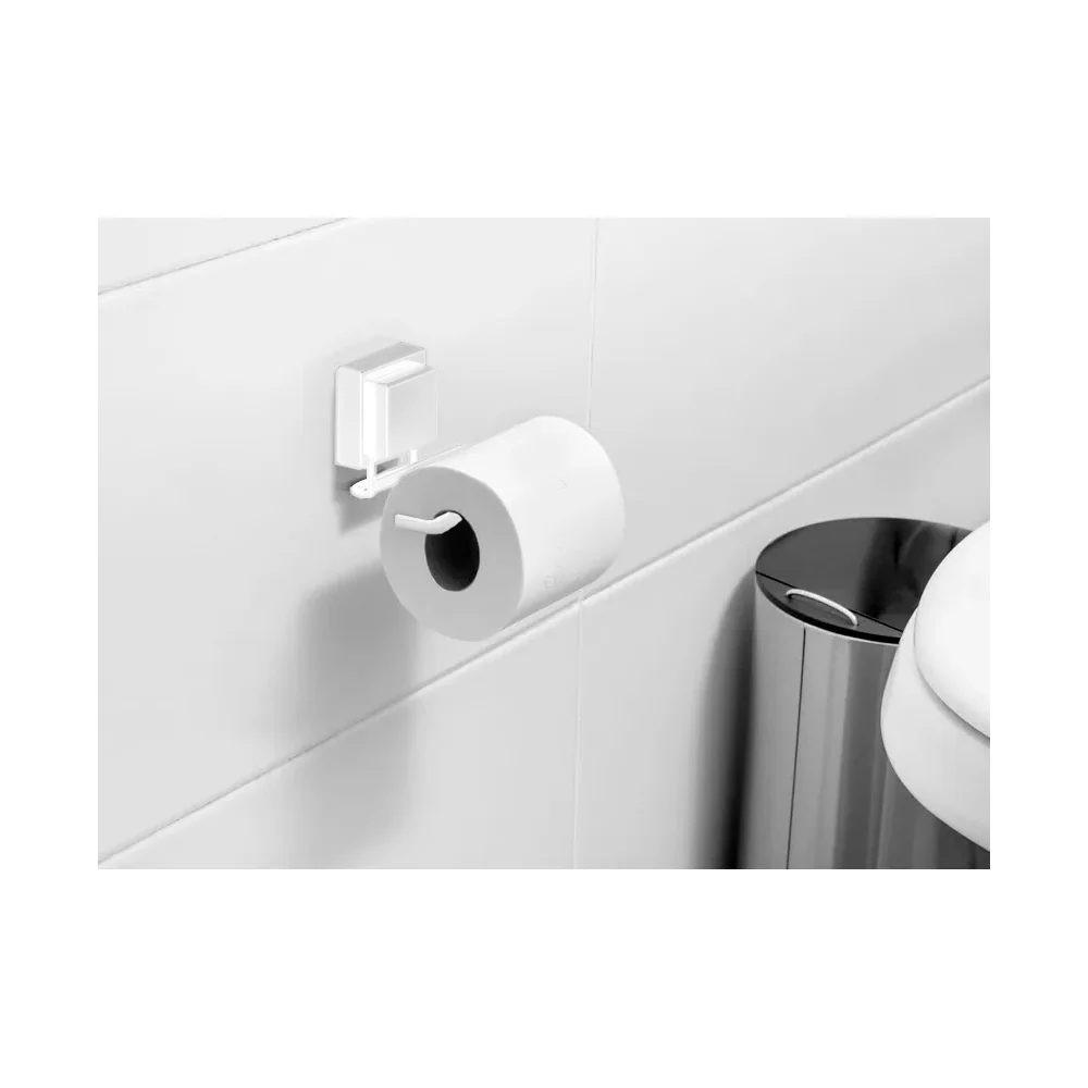 Porta papel higiénico Praticità Mix con ventosa - blanco Future