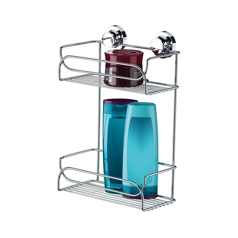 Soporte Doble Multiusos Utile con ventosas plateado Future