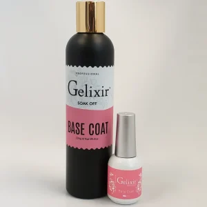 GELIXIR - Gel LED/UV Soak Off - Paquete de capa base - Tamaño de recambio 8oz + 0.5oz