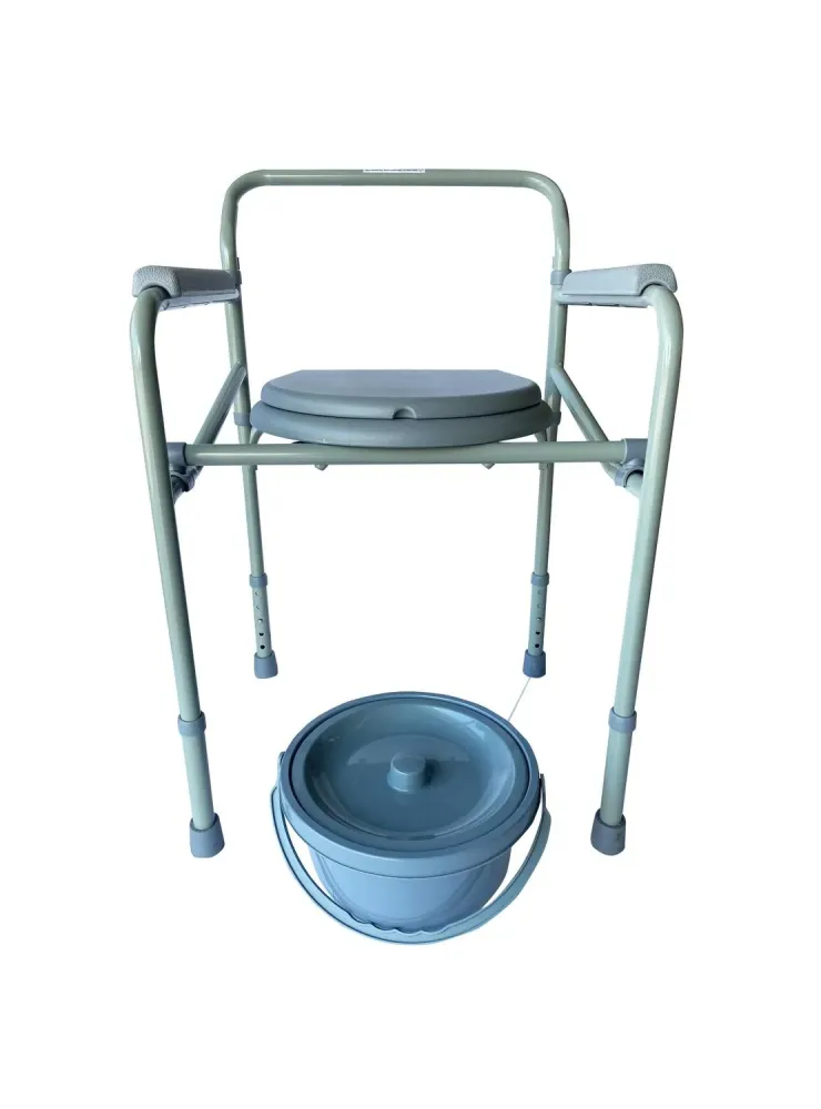 Baño Wc Portátil Plegable Esmaltado Gris Glomed