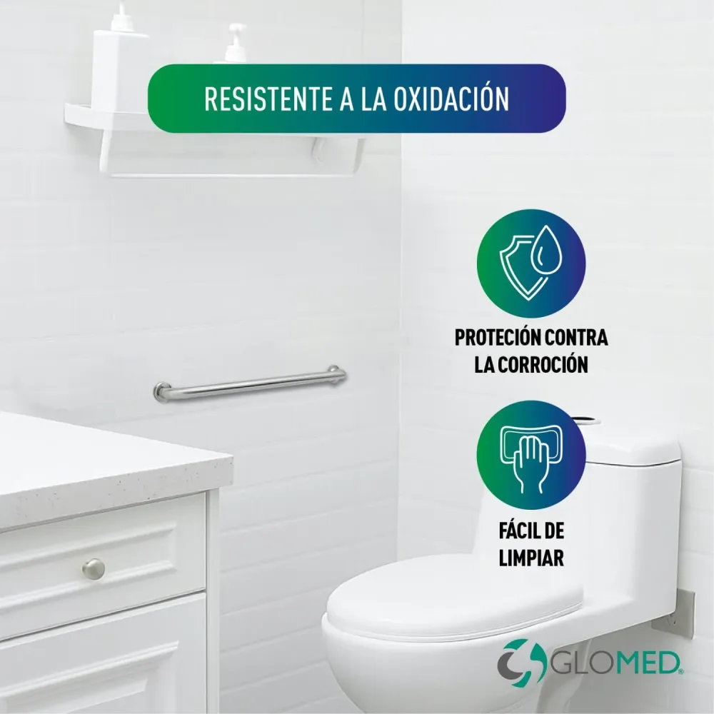 Barra Seguridad Baño Cromada 45cm Glomed