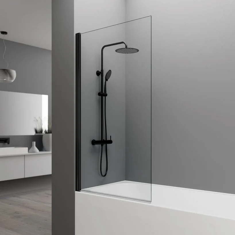 Mampara de Bañera OPEN de GME. 2 Opciones: Abatible | Fijo + Abatible Plata