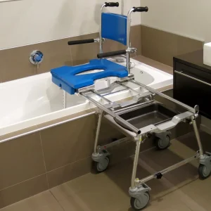 Cómoda para ir cualquier lugar, silla para ducha y bañera (CST) Azul GO! Mobility Solutions