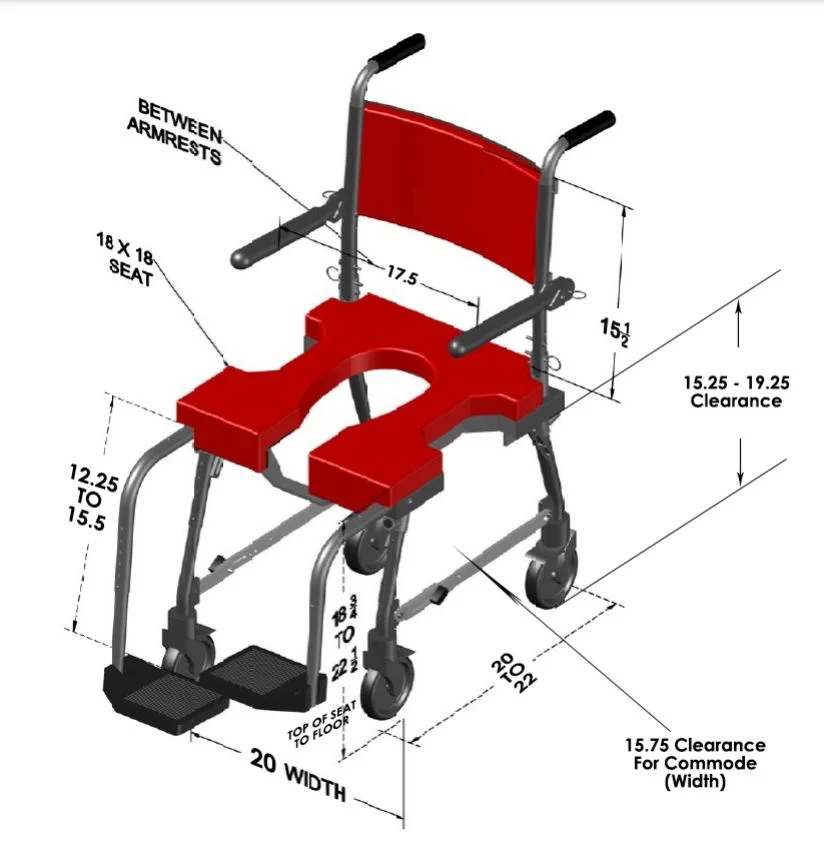 Silla con inodoro y ducha para ir cualquier lugar (CS) GO! Mobility Solutions