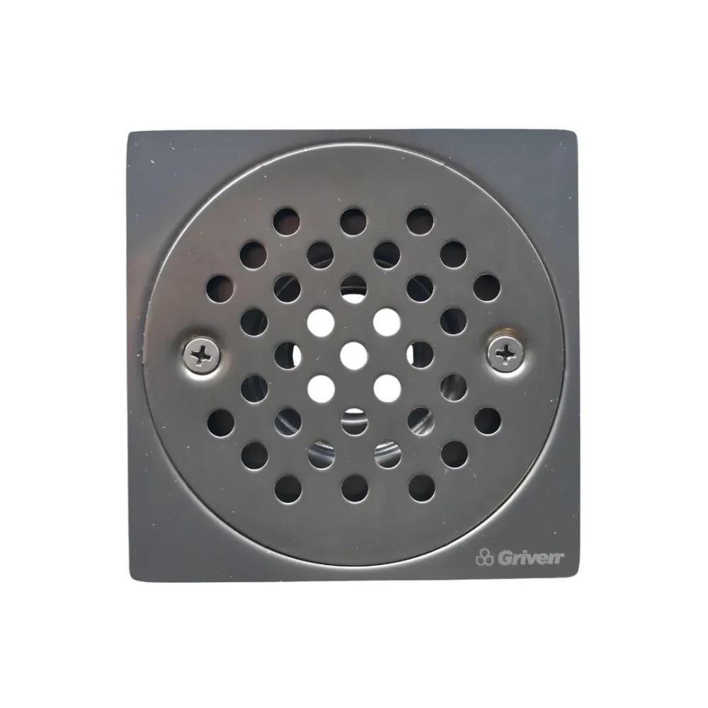 Desagüe para piso cuadrado 4" x 4" sencillo en acero inoxidable gunmetal Griven