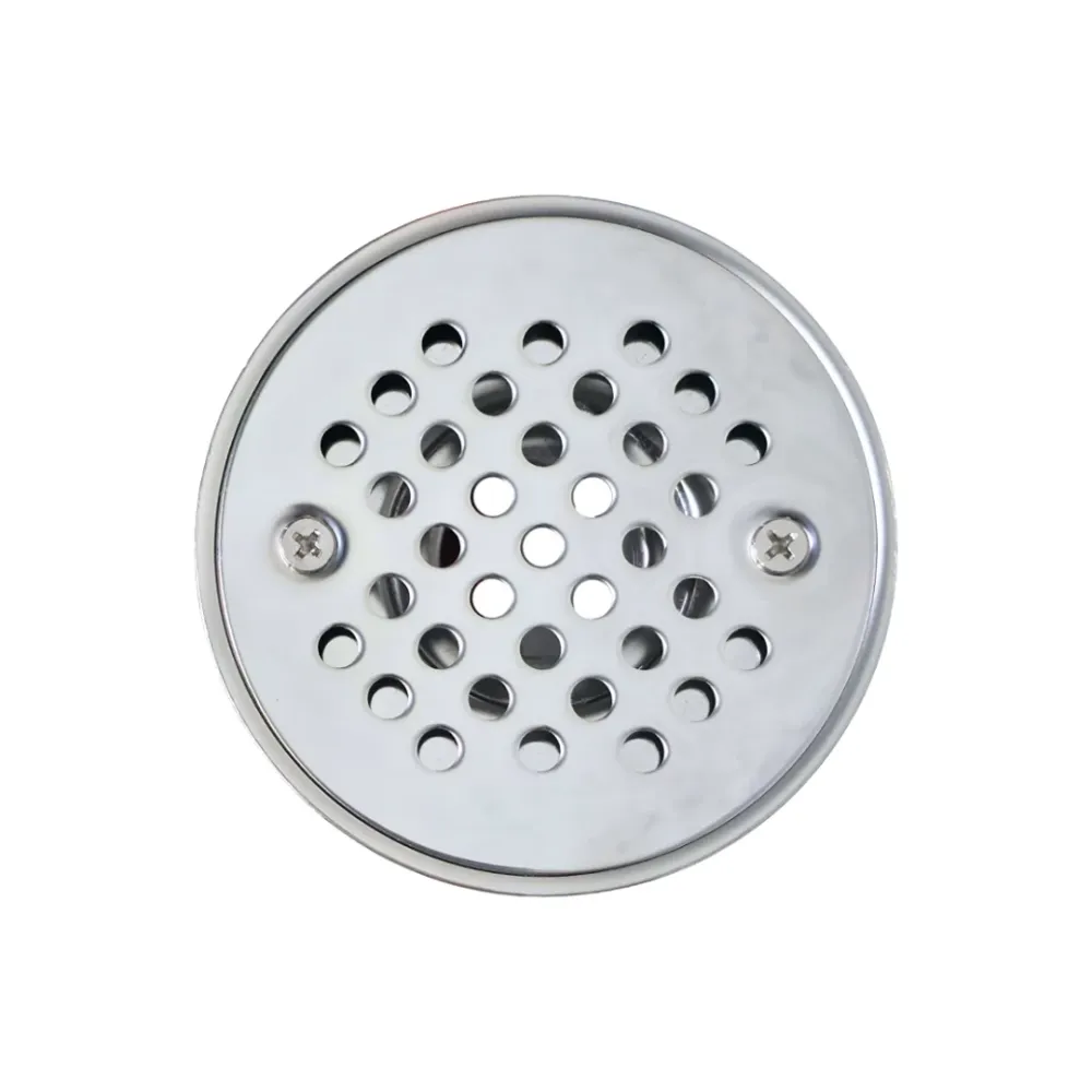 Desagüe para piso redondo 4" sencillo en acero inoxidable cromado Griven
