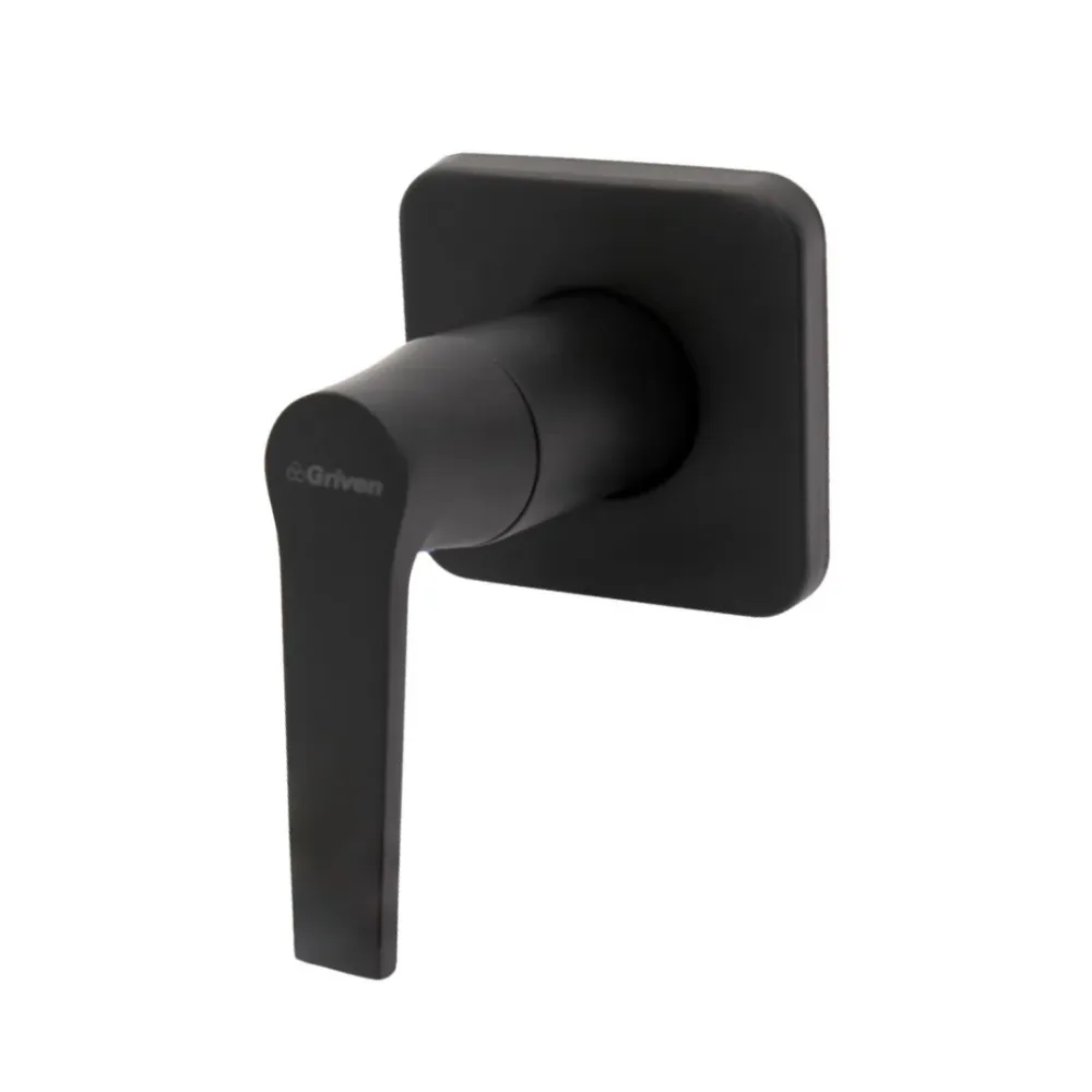 Llave individual para ducha cuadrada en acero inoxidable negro - Una temperatura Griven