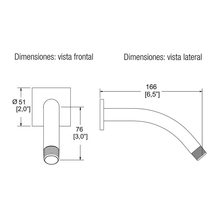 BRAZO Y CHAPETON PARA REGADERA TR-013 HELVEX