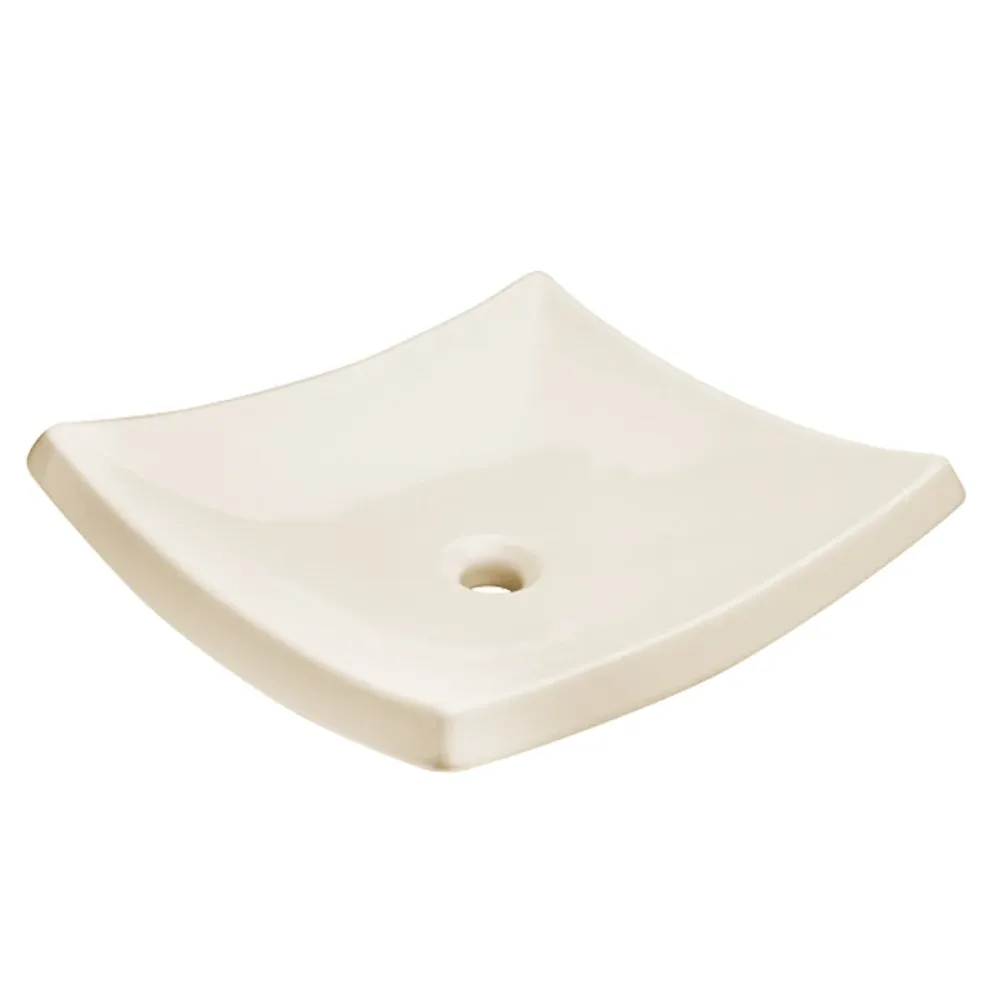 LAVABO HELVEX DE SOBREPONER TRAZZO CUADRADO MARFIL