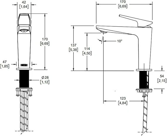 MONOMANDO LAVABO SIN CONTRA SPIGA CROMO SPG-100 HELVEX